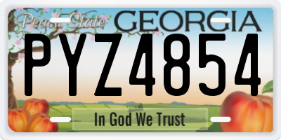 GA license plate PYZ4854