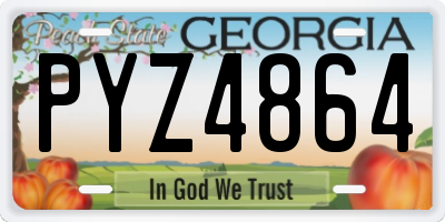 GA license plate PYZ4864