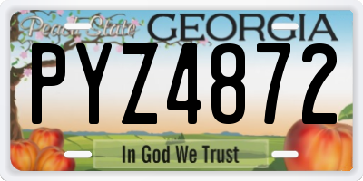 GA license plate PYZ4872