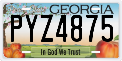GA license plate PYZ4875