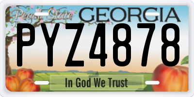 GA license plate PYZ4878