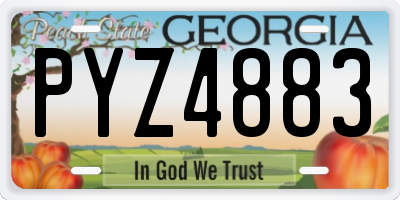 GA license plate PYZ4883