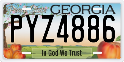 GA license plate PYZ4886