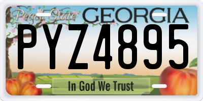 GA license plate PYZ4895