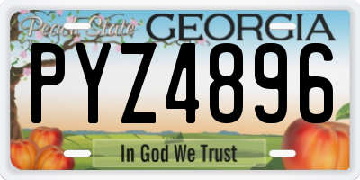 GA license plate PYZ4896
