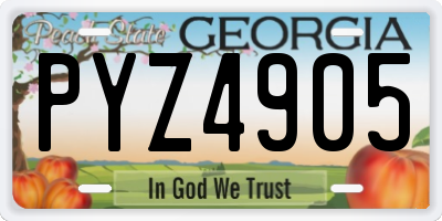 GA license plate PYZ4905
