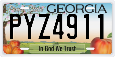 GA license plate PYZ4911