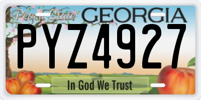 GA license plate PYZ4927