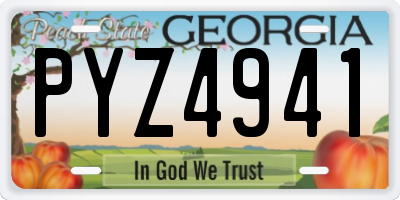 GA license plate PYZ4941
