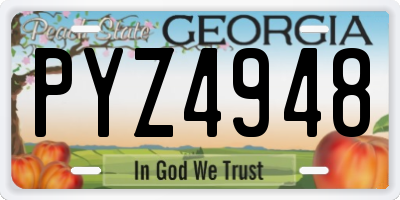 GA license plate PYZ4948