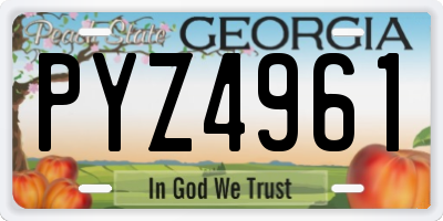 GA license plate PYZ4961