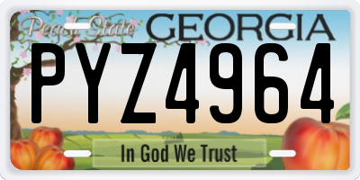 GA license plate PYZ4964