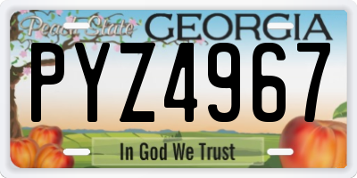 GA license plate PYZ4967