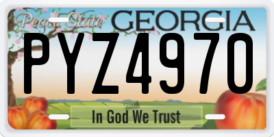 GA license plate PYZ4970