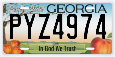 GA license plate PYZ4974