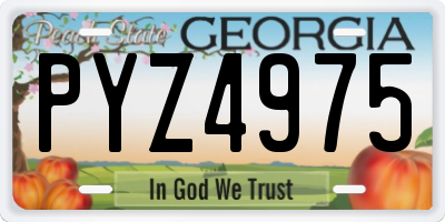 GA license plate PYZ4975