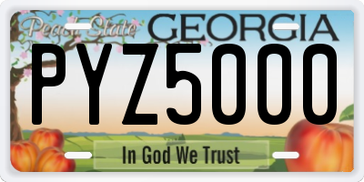 GA license plate PYZ5000