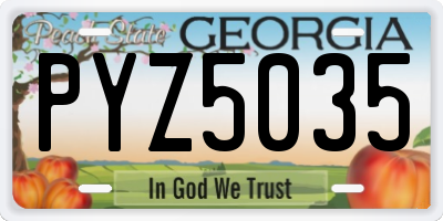 GA license plate PYZ5035