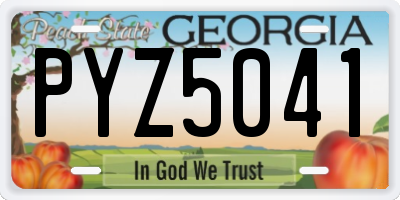GA license plate PYZ5041