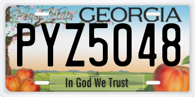 GA license plate PYZ5048