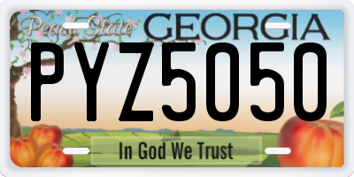 GA license plate PYZ5050