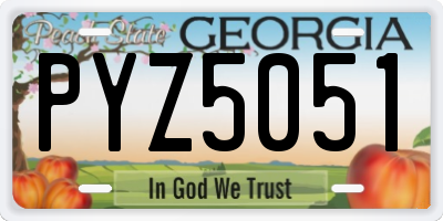 GA license plate PYZ5051