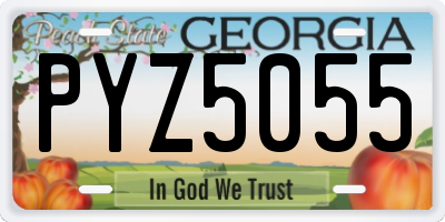 GA license plate PYZ5055