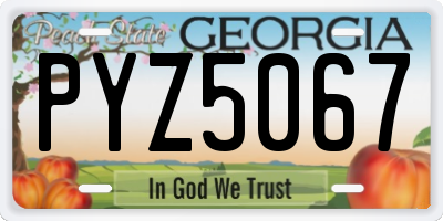 GA license plate PYZ5067