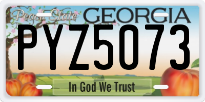 GA license plate PYZ5073