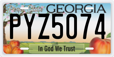 GA license plate PYZ5074