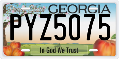 GA license plate PYZ5075