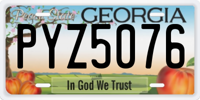 GA license plate PYZ5076