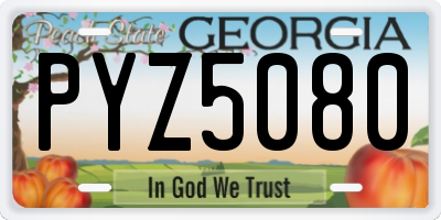 GA license plate PYZ5080