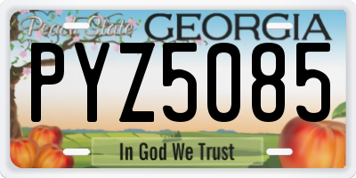 GA license plate PYZ5085