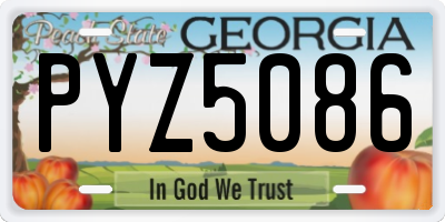 GA license plate PYZ5086