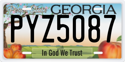 GA license plate PYZ5087