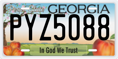 GA license plate PYZ5088