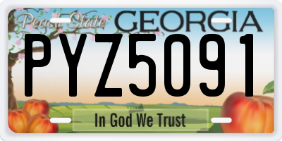 GA license plate PYZ5091