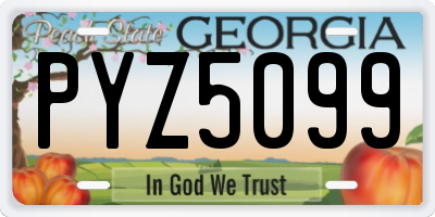 GA license plate PYZ5099