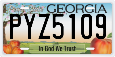 GA license plate PYZ5109