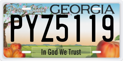 GA license plate PYZ5119
