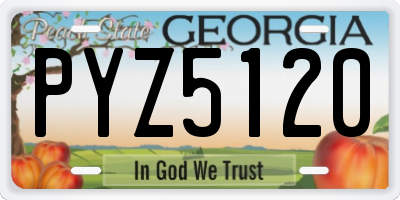 GA license plate PYZ5120