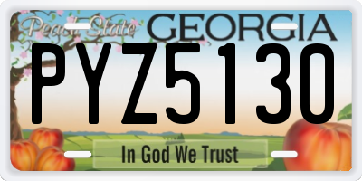GA license plate PYZ5130
