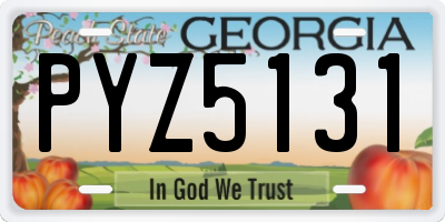 GA license plate PYZ5131