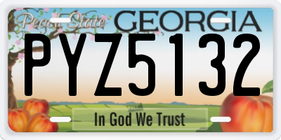 GA license plate PYZ5132