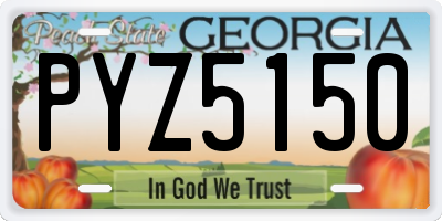 GA license plate PYZ5150