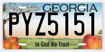 GA license plate PYZ5151