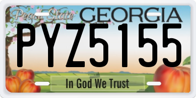GA license plate PYZ5155