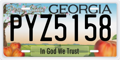 GA license plate PYZ5158