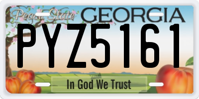 GA license plate PYZ5161